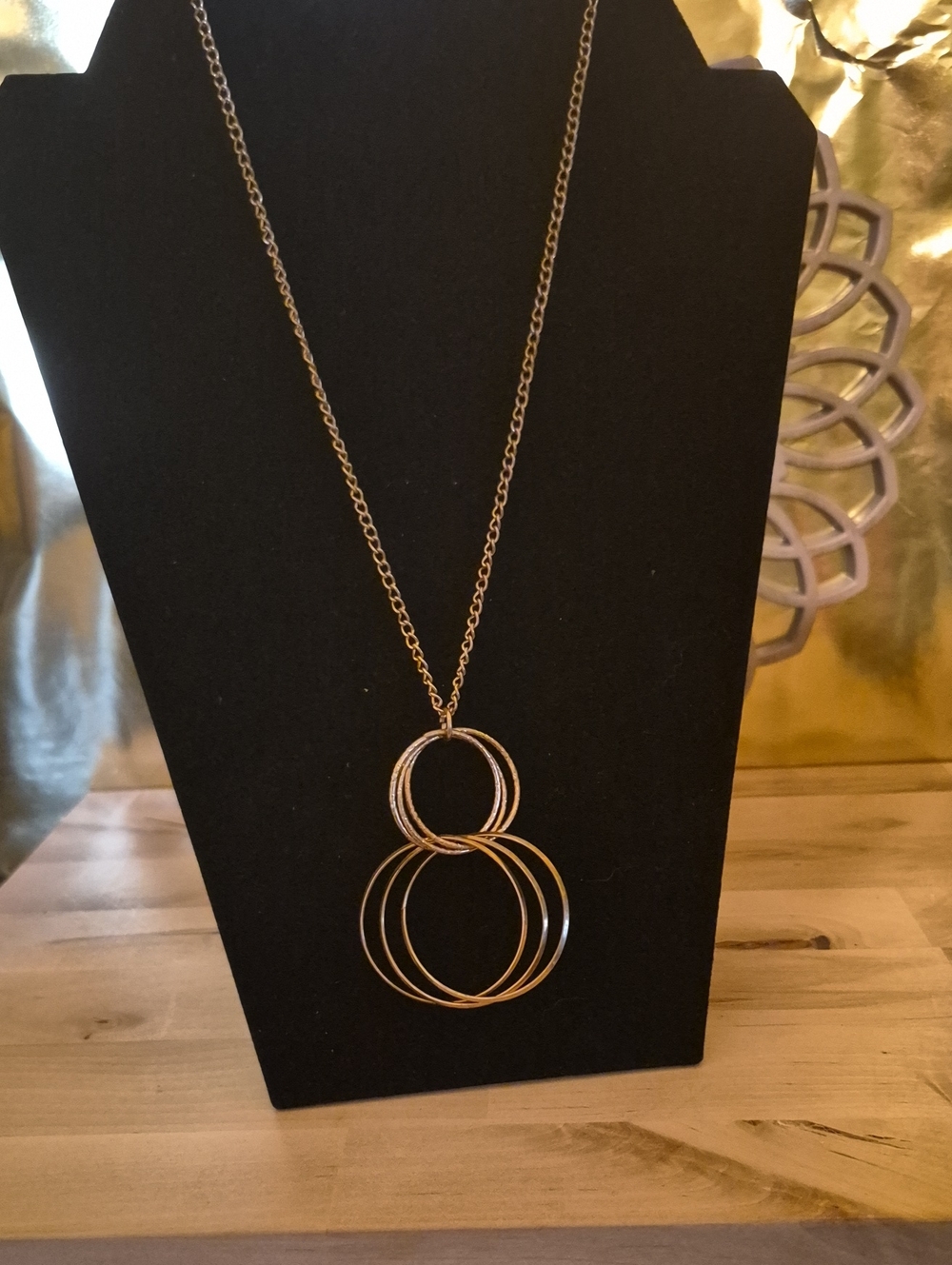Gold-Tone Double Circle Pendant Necklace - Women Jewelry